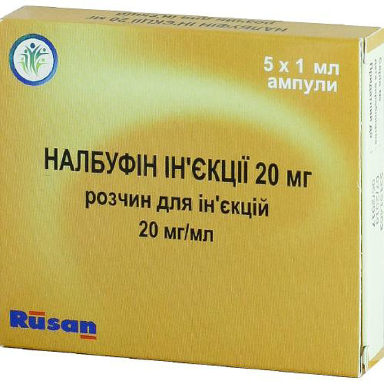 Налбуфін розчин для ін'єкції 20 мг/мл 1 мл №5